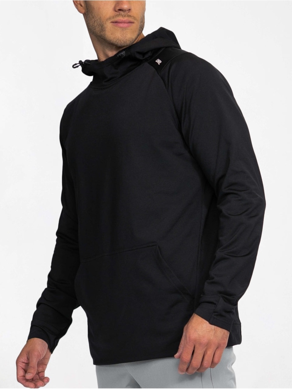 UNRL Men’s Crossover Hoodie II in Black Size Medium